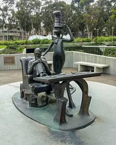 Wikimedia Commons" Memorial to Theodor Seuss Geisel, located outside the Geisel Library by Harry Cutts CC BY-SA 4.0