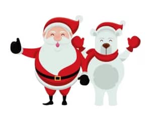 santa claus and reindeer