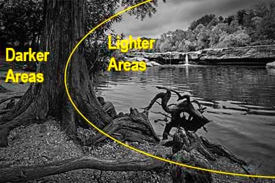 mckinney falls lighter and darker areas