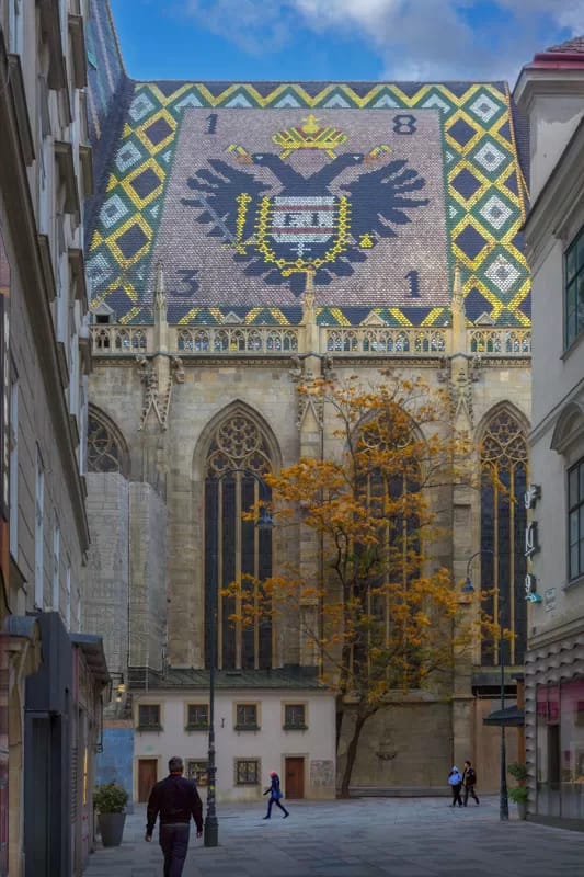 The unique roof of St. Stephan's Cathedral