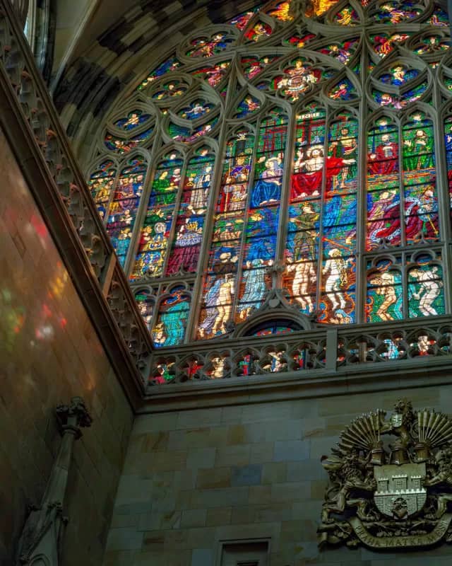 Gothic Church - A stained glass window at St. Stephan's Cathedral