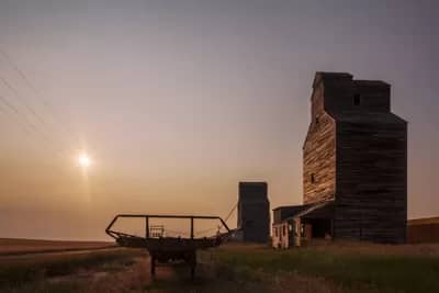 Hazy Morning at the Old Grain Elevators