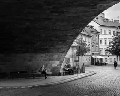 Taking A Break Underneath the Charles Bridge